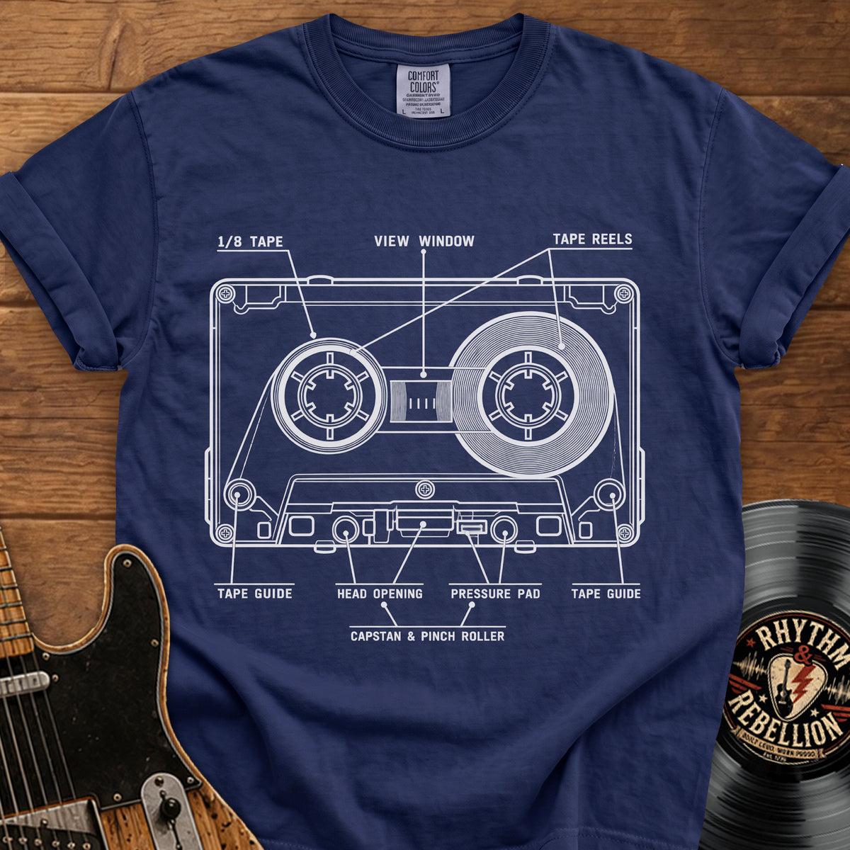Cassette Tape Blueprint T-Shirt