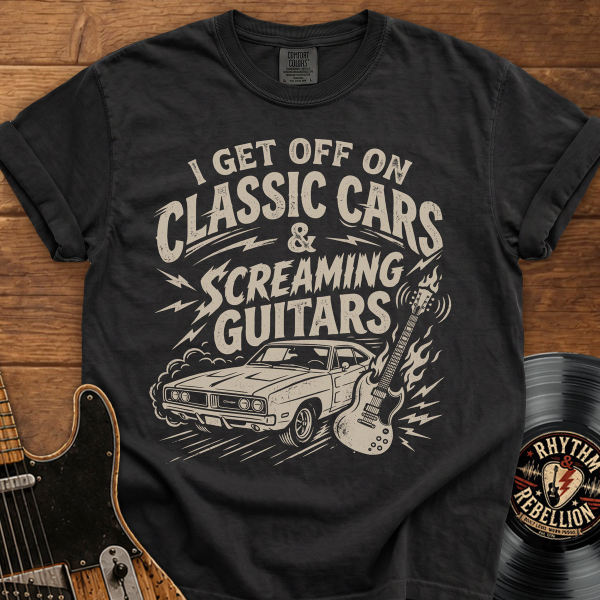 Classic Cars Screaming Guitars T-Shirt