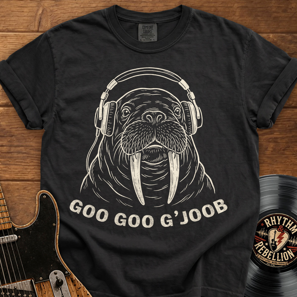 Walrus Headphones T-Shirt — "Goo Goo G'Joob" Graphic Tee