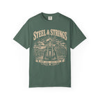 Steel & Strings Motorcycle T-Shirt — Born Loud, Built Free Vintage Biker Tee