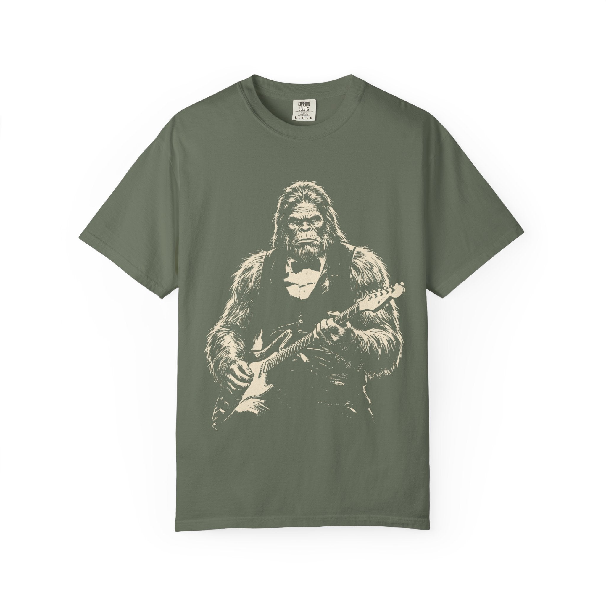 Sasquatch Guitar T-Shirt — Vintage Rock Bigfoot Graphic Tee