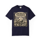 American Thunder Motorcycle T-Shirt — Born Loud, Built Free Vintage Biker Tee
