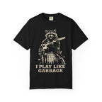 I Play Like Garbage Raccoon Guitar T-Shirt — Funny Musician Tee