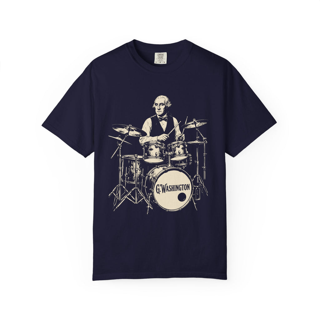 George Washington Drummer T-Shirt — Vintage Patriotic Band Tee
