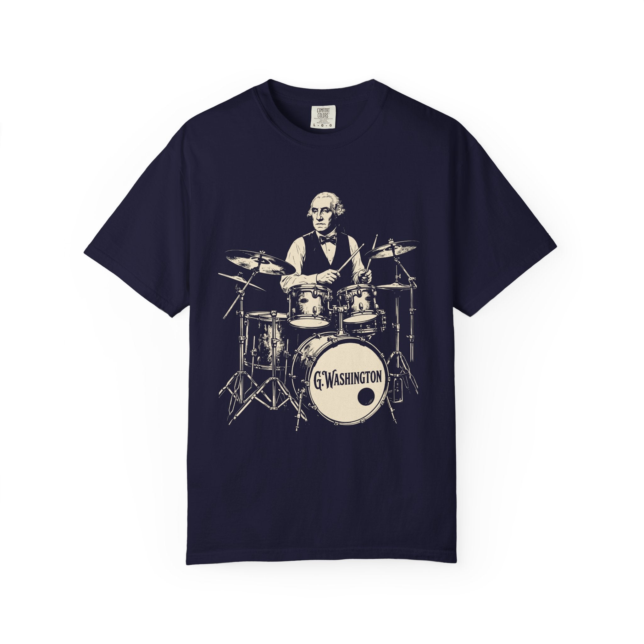 George Washington Drummer T-Shirt — Vintage Patriotic Band Tee