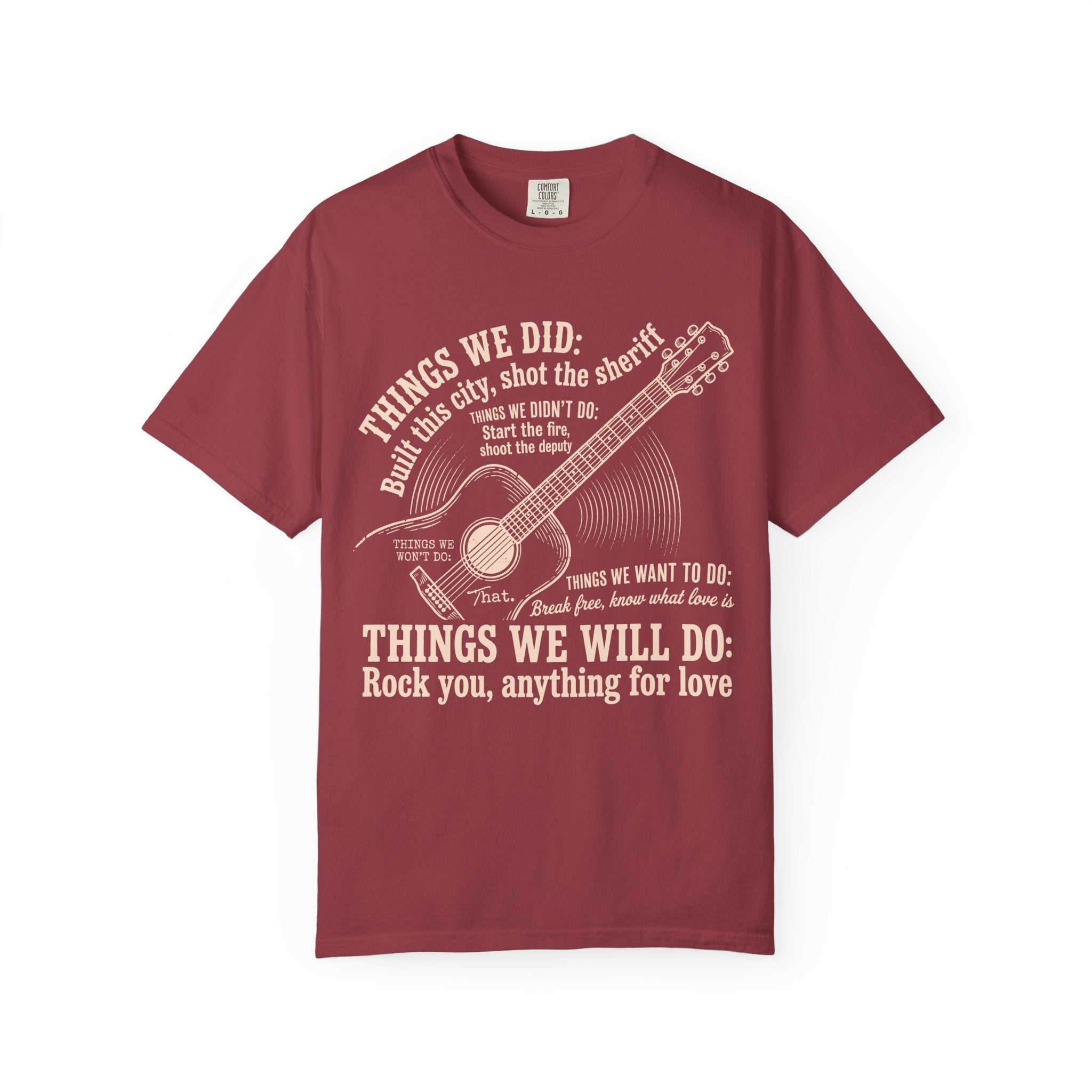 Acoustic Guitar Lyric T‑Shirt — "Things We Will Do" Vintage Music Tee