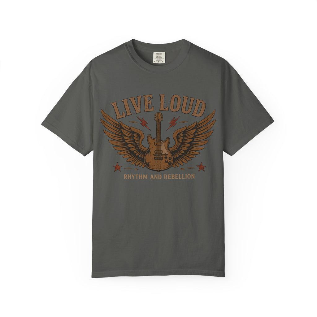 Live Loud Guitar Tee — Rhythm & Rebellion Vintage Rock T-Shirt