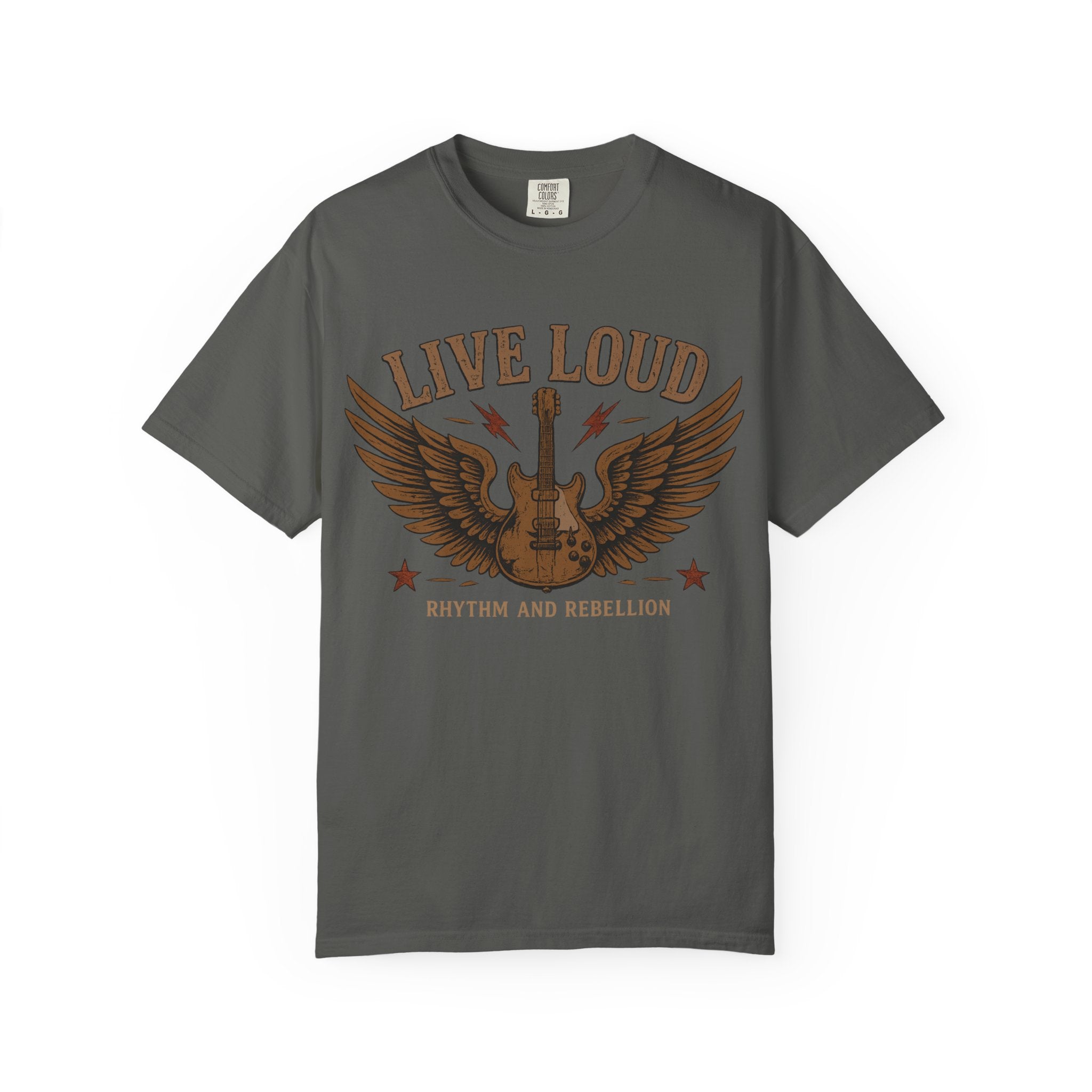 Live Loud Guitar Tee — Rhythm & Rebellion Vintage Rock T-Shirt