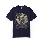 T-Shirt — 'American Legend' Bigfoot Holding U.S. Flag Vintage Graphic