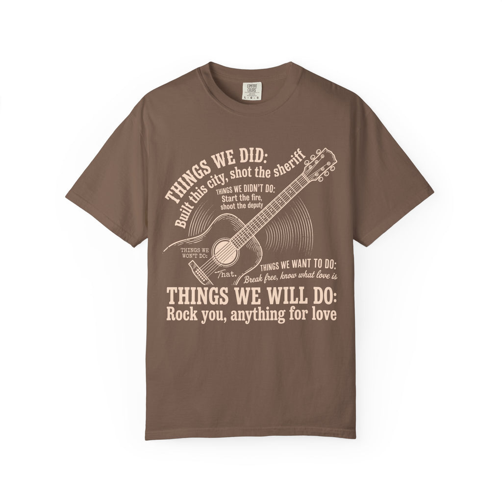 Acoustic Guitar Lyric T‑Shirt — "Things We Will Do" Vintage Music Tee