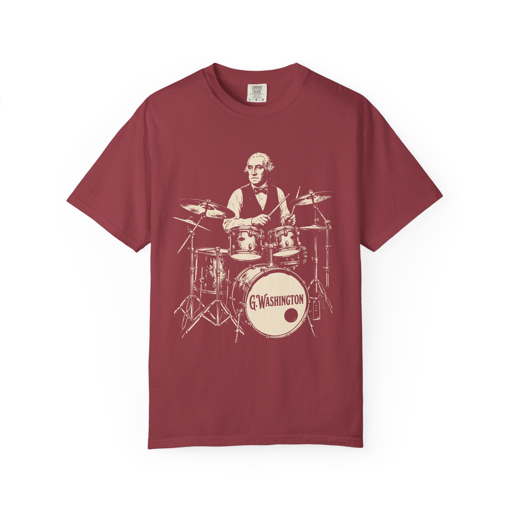 George Washington Drummer T-Shirt — Vintage Patriotic Band Tee
