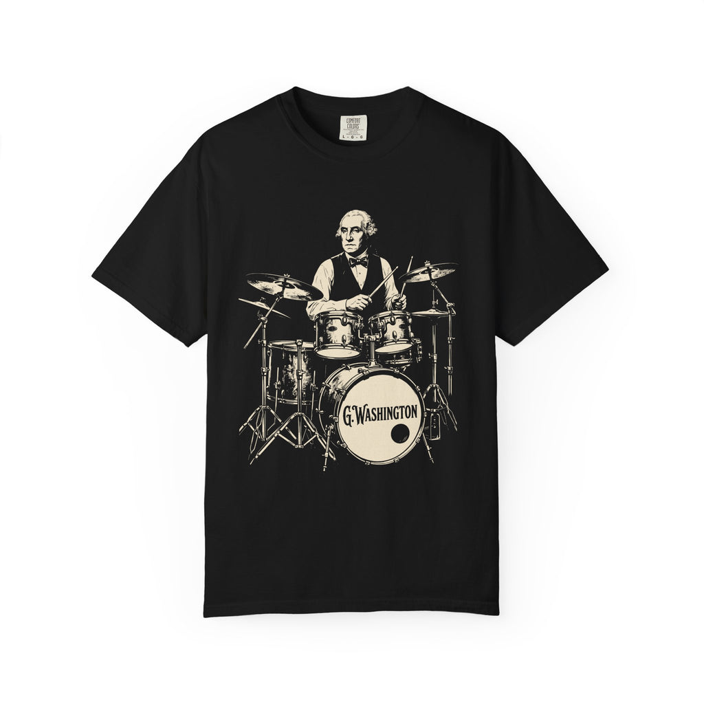 George Washington Drummer T-Shirt — Vintage Patriotic Band Tee
