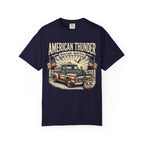 American Thunder Vintage Truck T-Shirt — "Born Loud • Built Free" Patriotic Pickup Tee