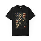 Abraham Lincoln Guitar Tee – Patriotic Americana Music T-Shirt - Rhythm and Rebellion Rock Tee