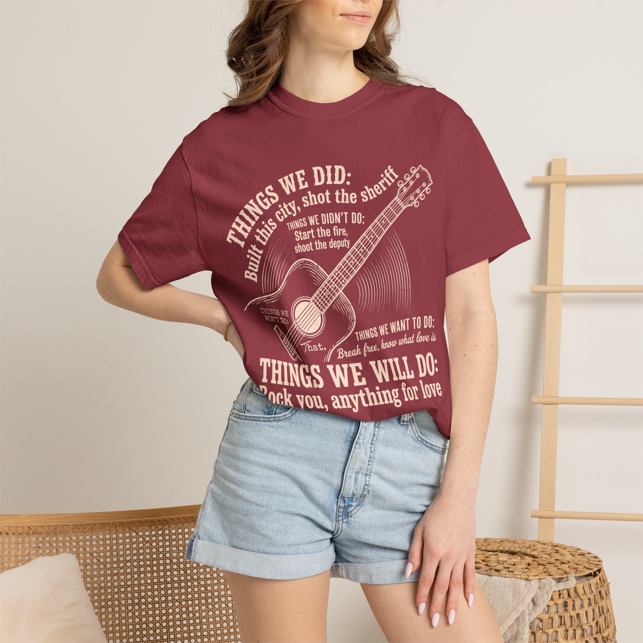 Acoustic Guitar Lyric T‑Shirt — "Things We Will Do" Vintage Music Tee