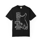 Electric Bass Sketch T-Shirt — Minimalist Guitar Outline Tee for Musicians & Fans