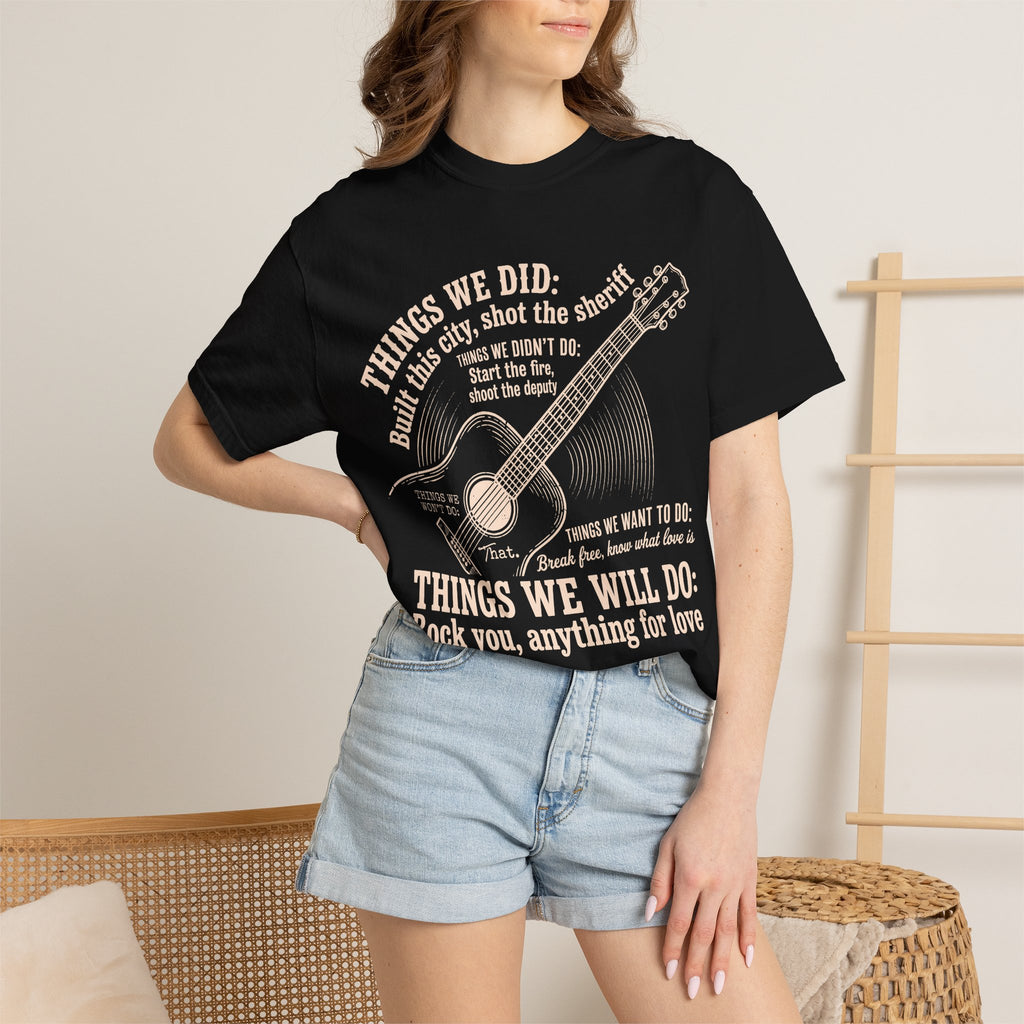 Acoustic Guitar Lyric T‑Shirt — "Things We Will Do" Vintage Music Tee