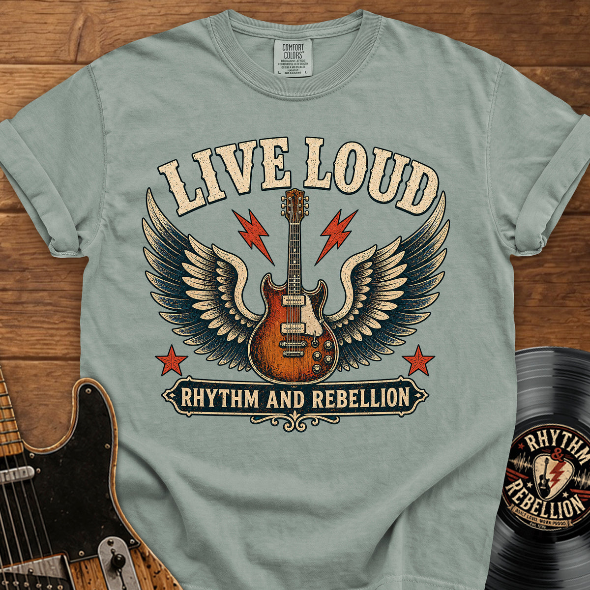 Live Loud Guitar T‑Shirt