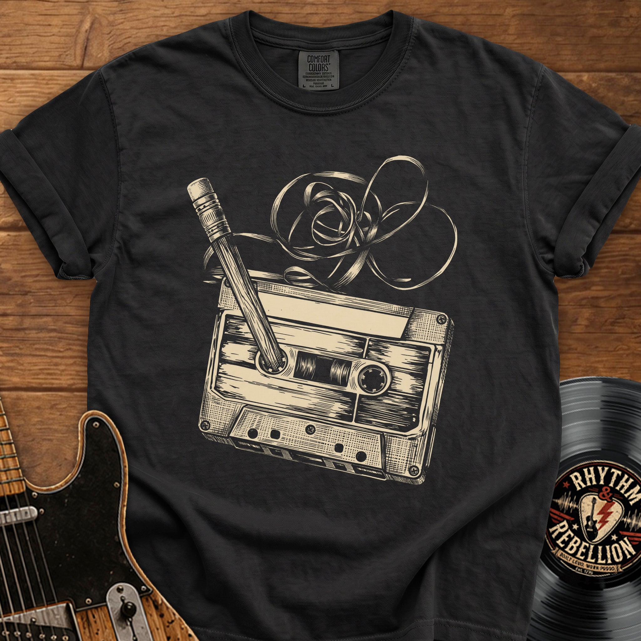 Cassette Tape & Pencil T-Shirt