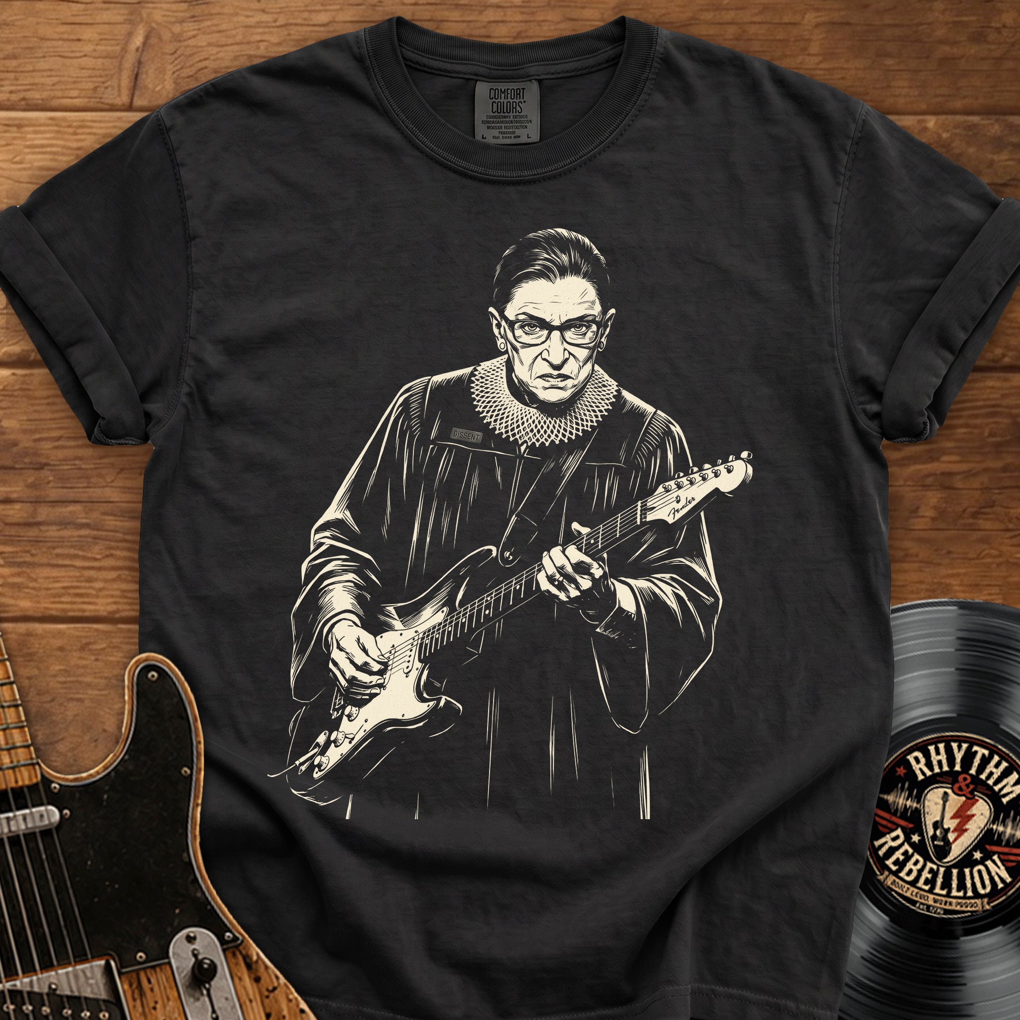 Ruth Bader Ginsburg Guitarist Portrait T-Shirt