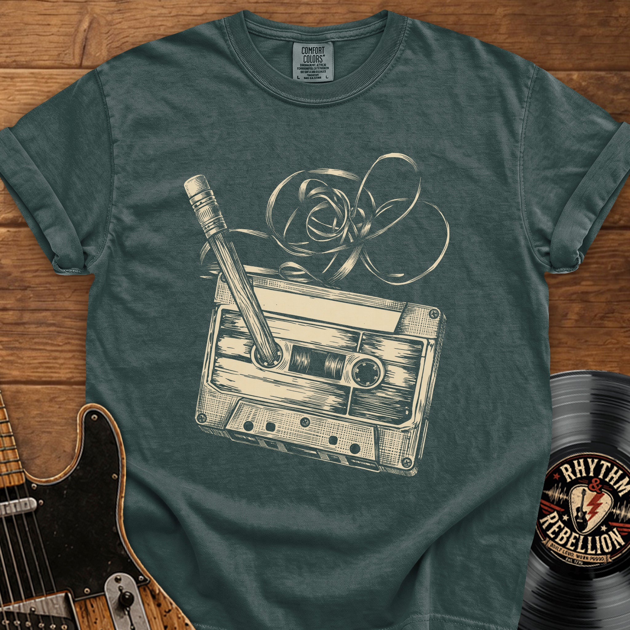 Cassette Tape & Pencil T-Shirt