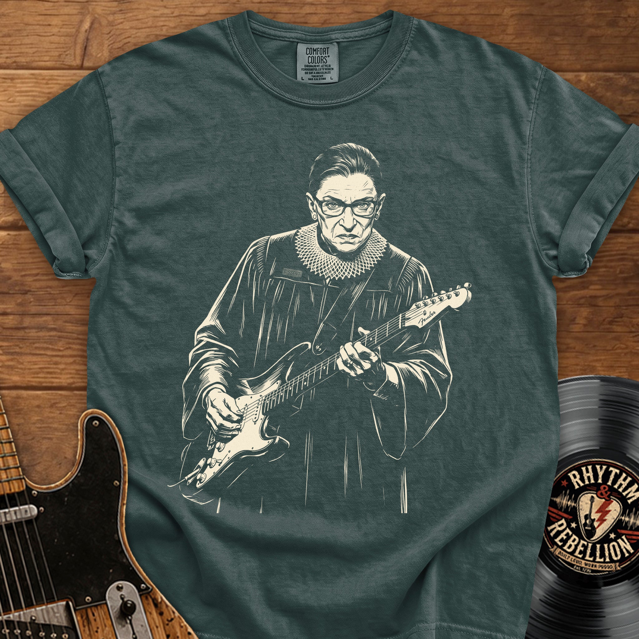 Ruth Bader Ginsburg Guitarist Portrait T-Shirt