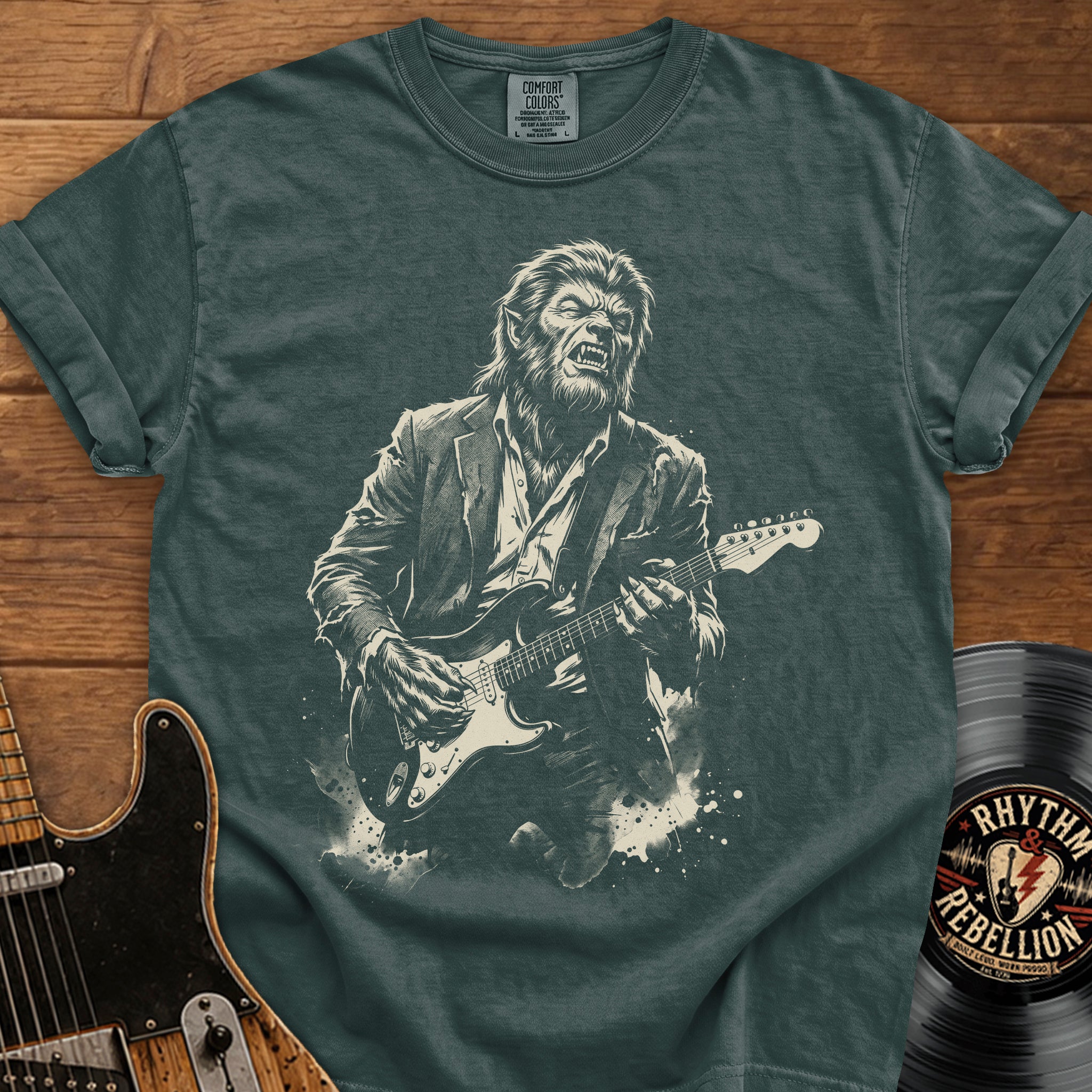 Wolf Man Vintage Rock Music T-Shirt