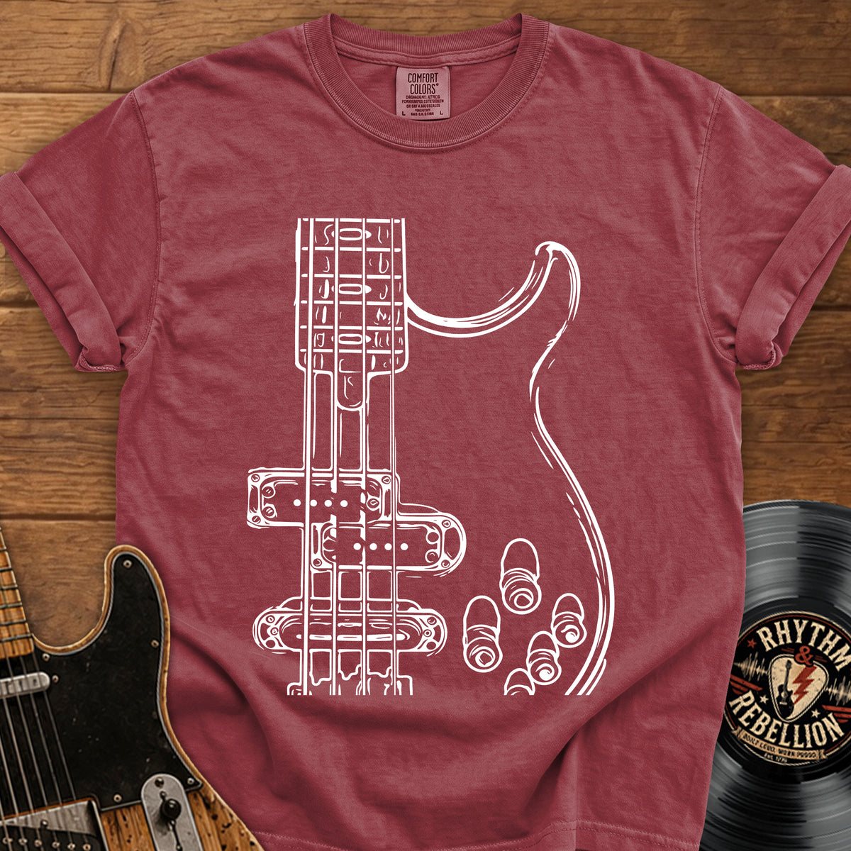 Electric Bass Sketch T-Shirt
