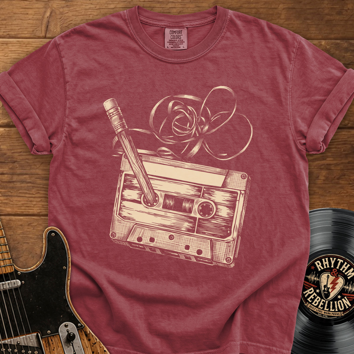 Cassette Tape & Pencil T-Shirt
