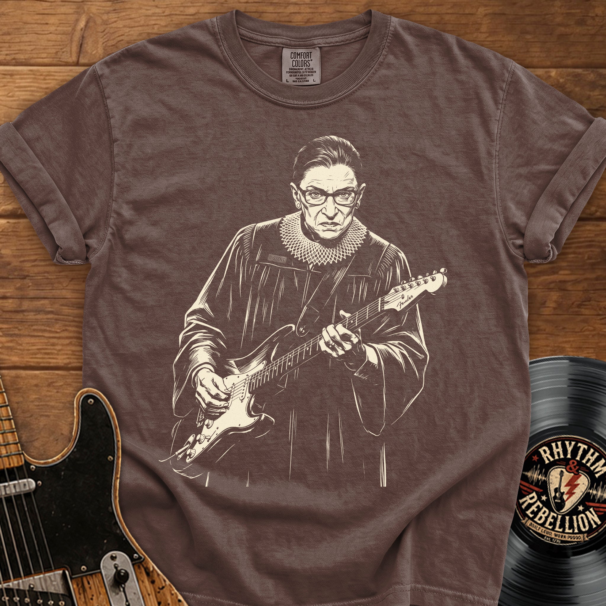 Ruth Bader Ginsburg Guitarist Portrait T-Shirt