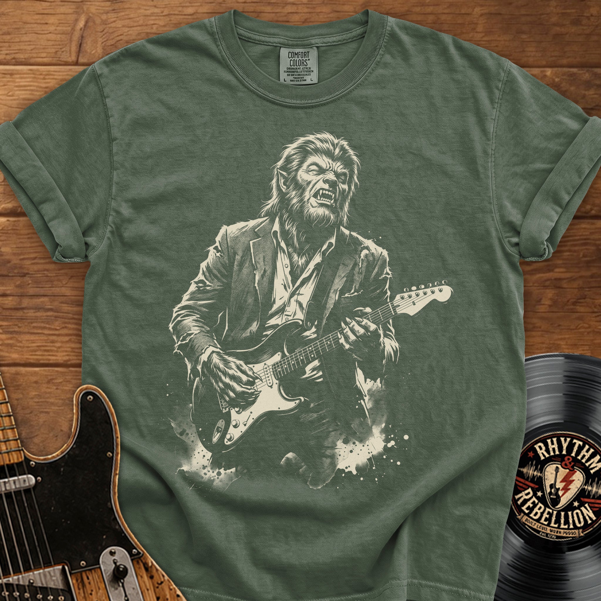 Wolf Man Vintage Rock Music T-Shirt