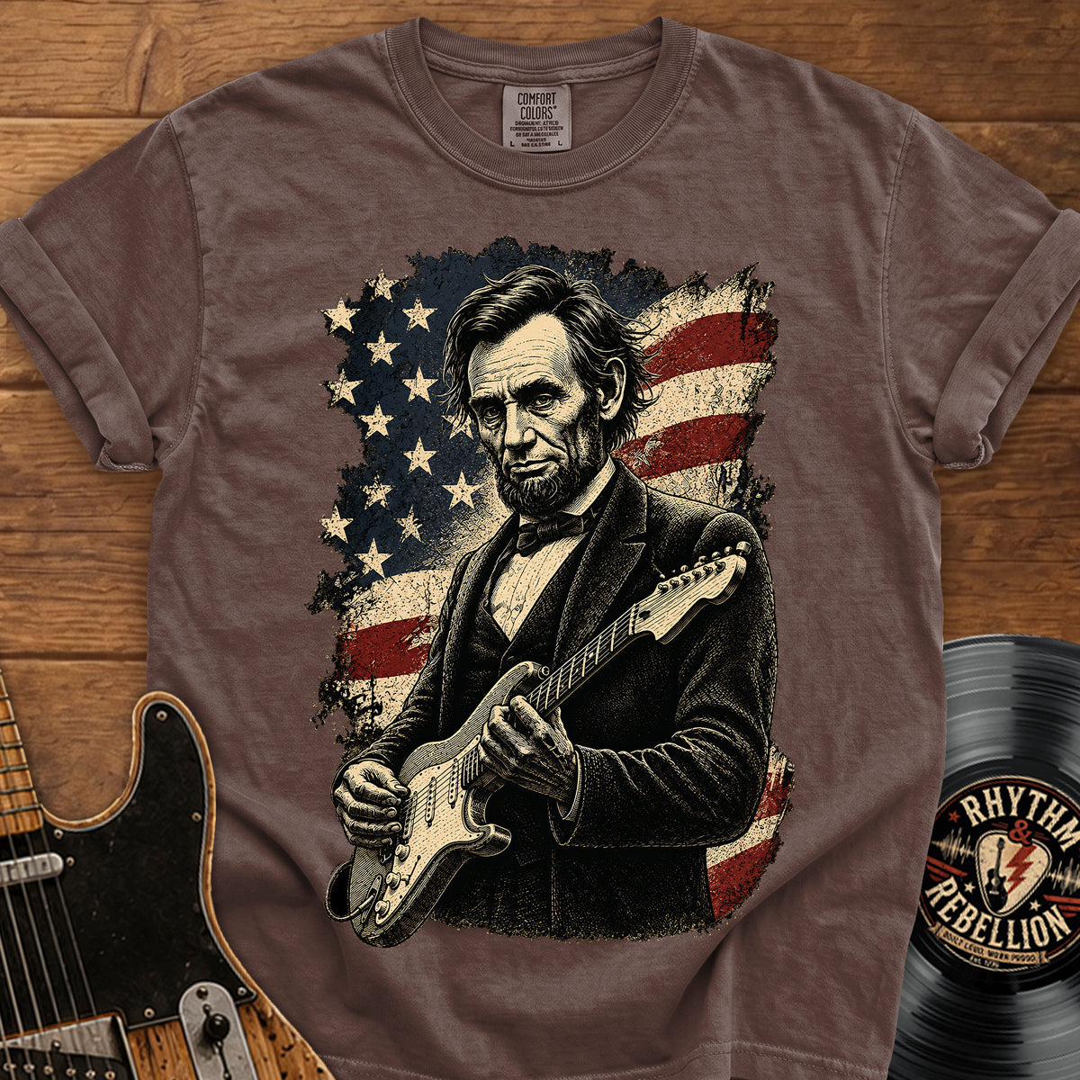 Lincoln Flag Guitar T-Shirt