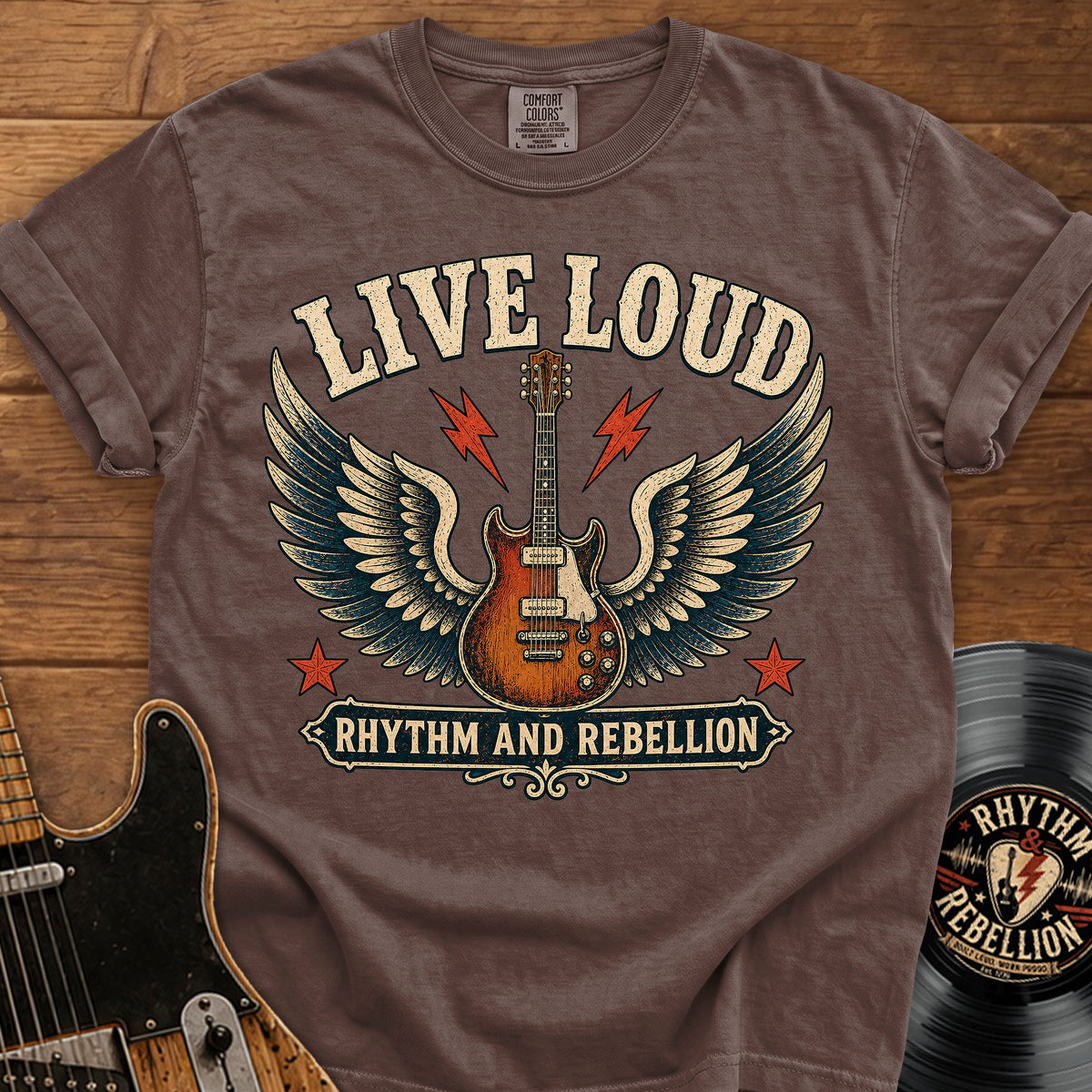 Live Loud Guitar T‑Shirt