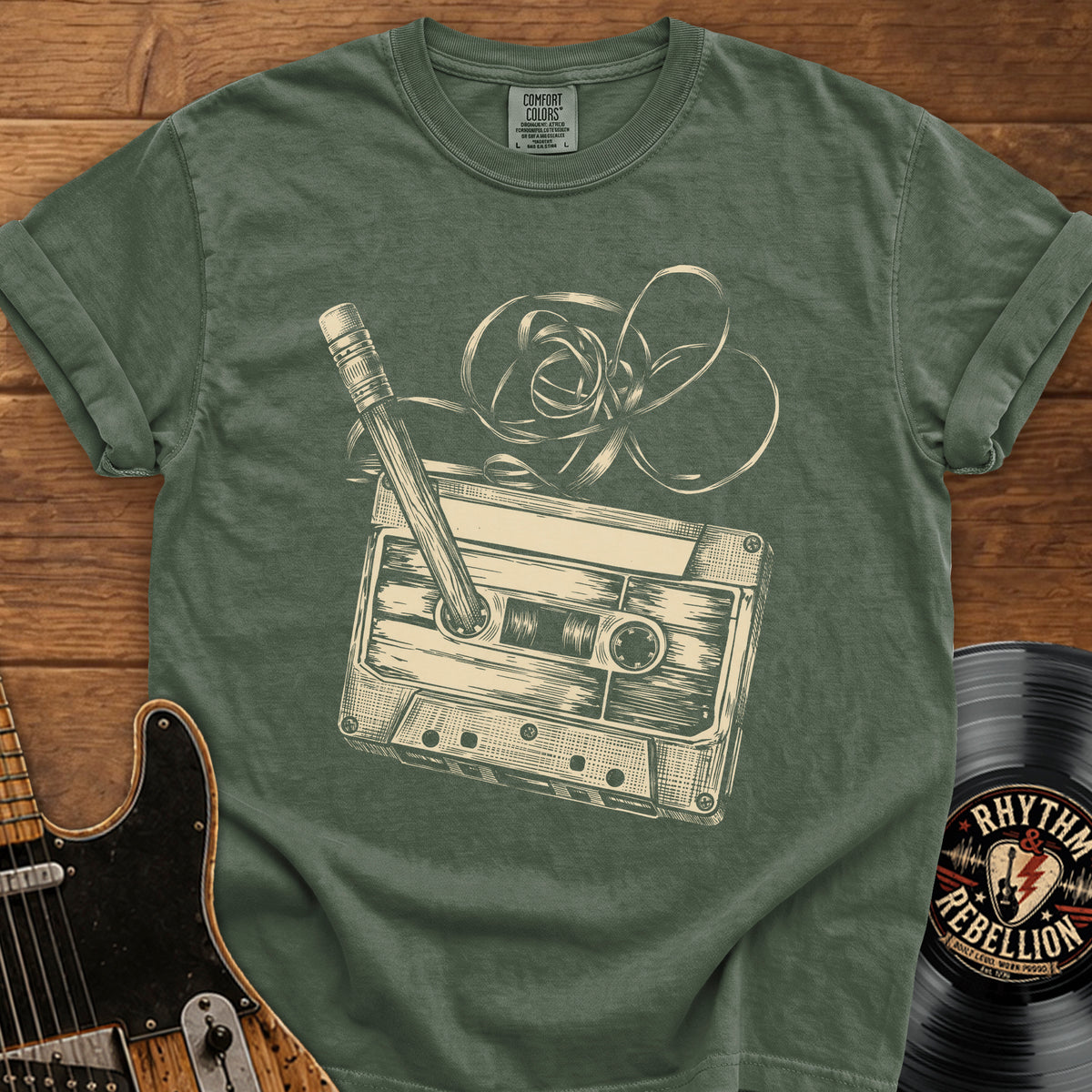 Cassette Tape & Pencil T-Shirt