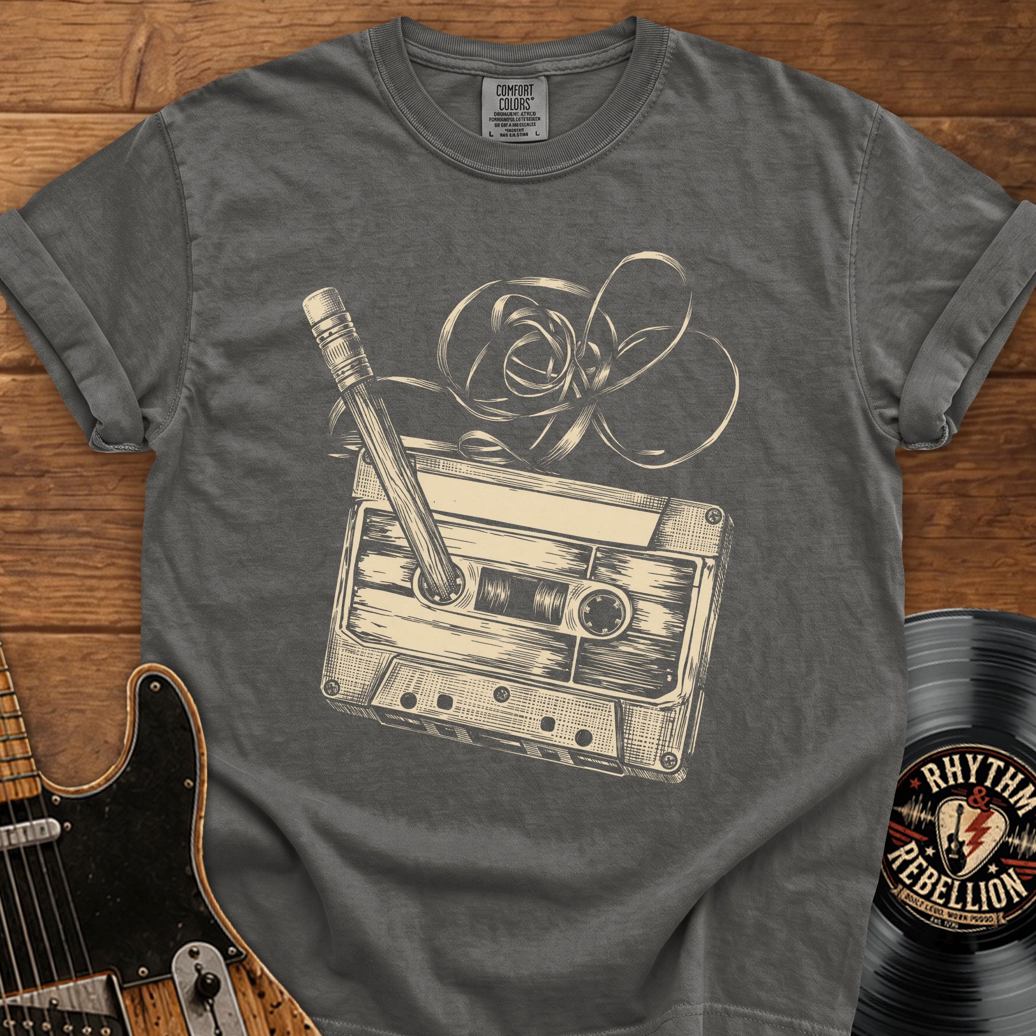 Cassette Tape & Pencil T-Shirt