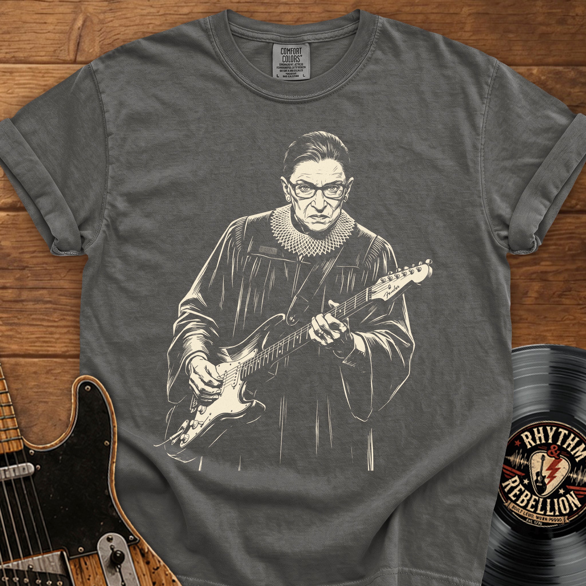 Ruth Bader Ginsburg Guitarist Portrait T-Shirt