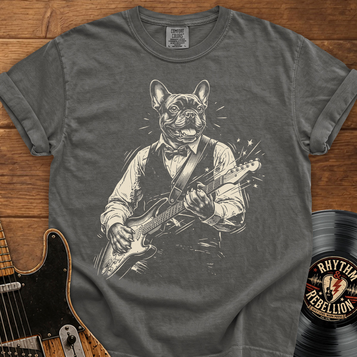 Frenchie Guitar T-Shirt