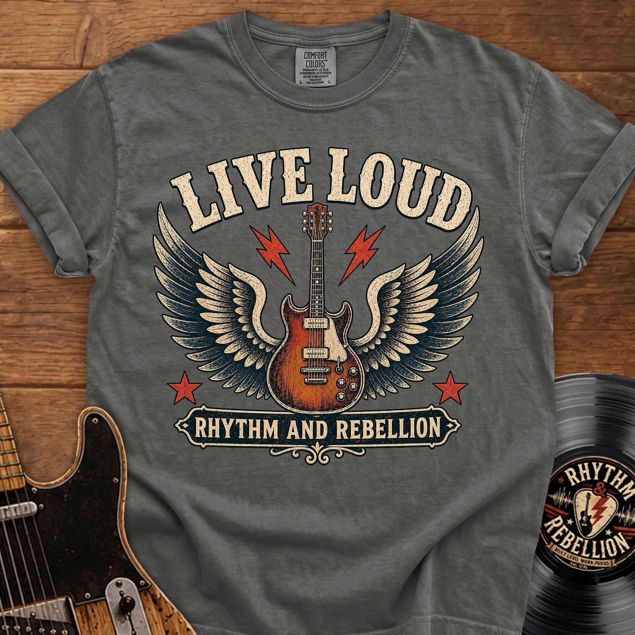 Live Loud Guitar T‑Shirt