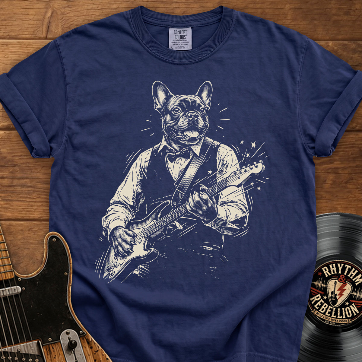 Frenchie Guitar T-Shirt