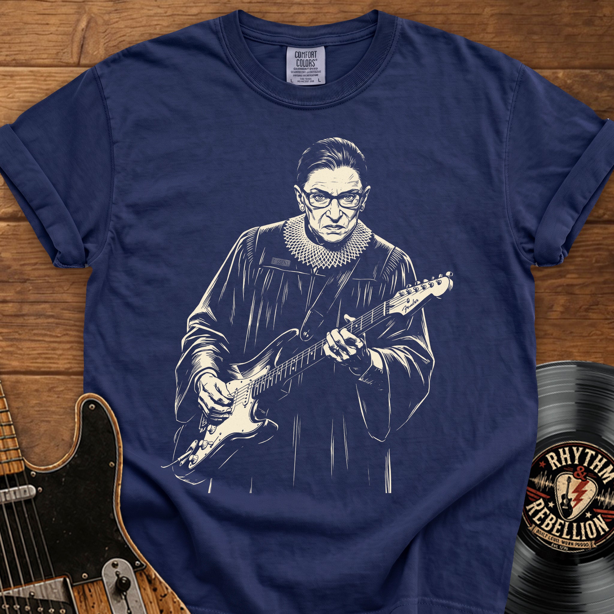 Ruth Bader Ginsburg Guitarist Portrait T-Shirt