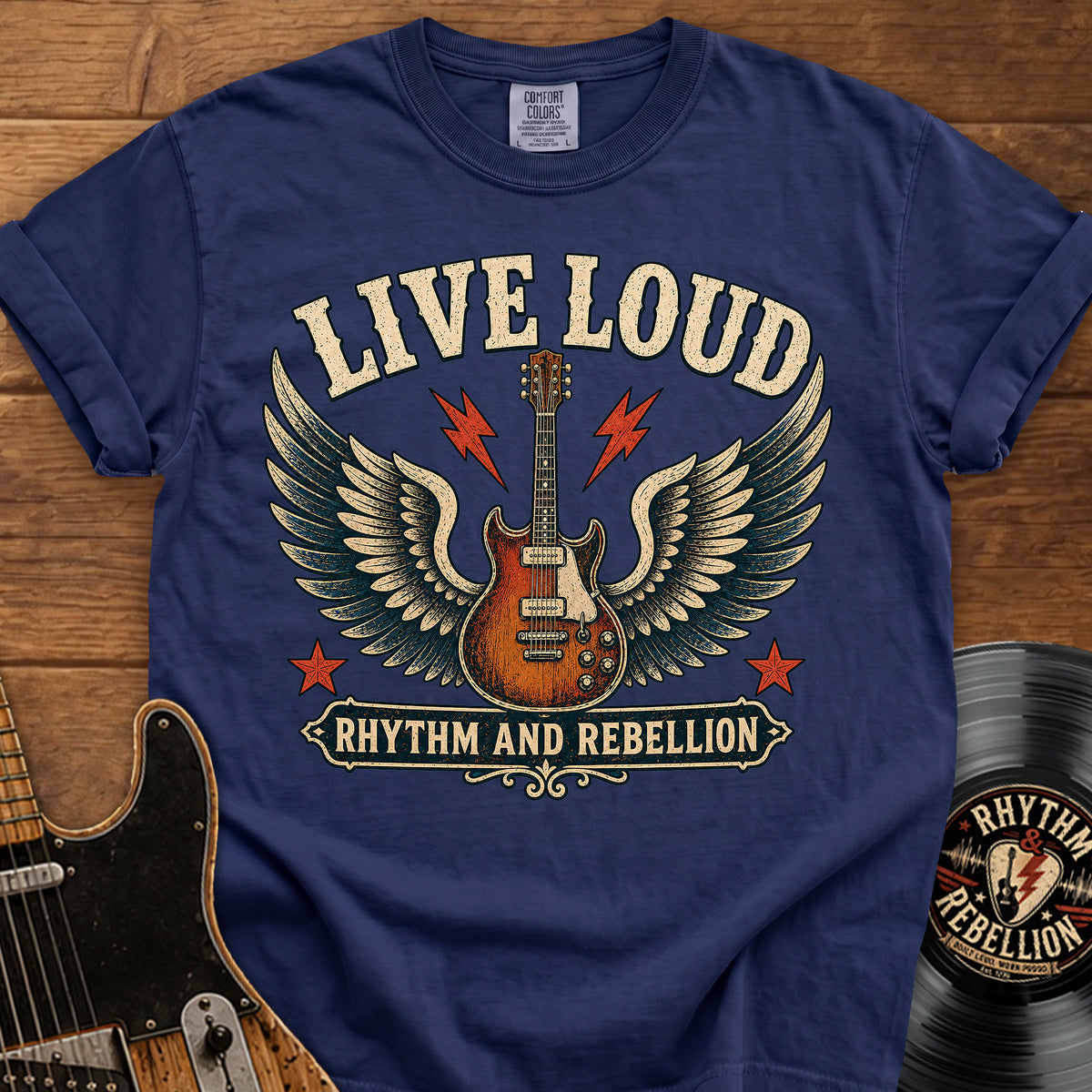 Live Loud Guitar T‑Shirt