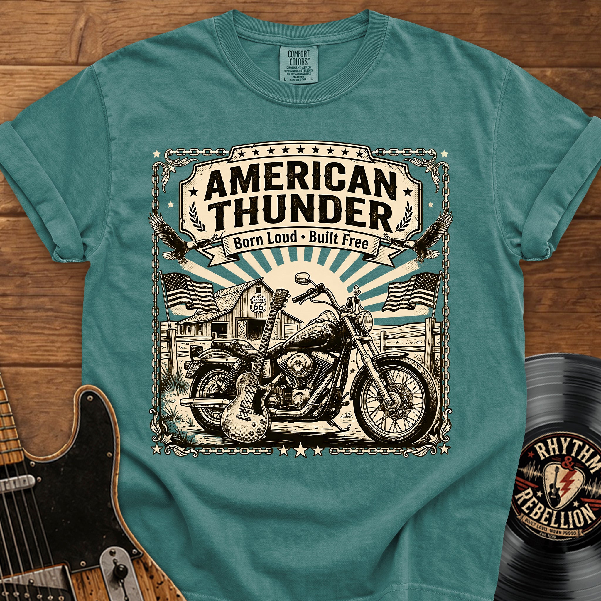 Motorcycle and Guitar T-Shirt