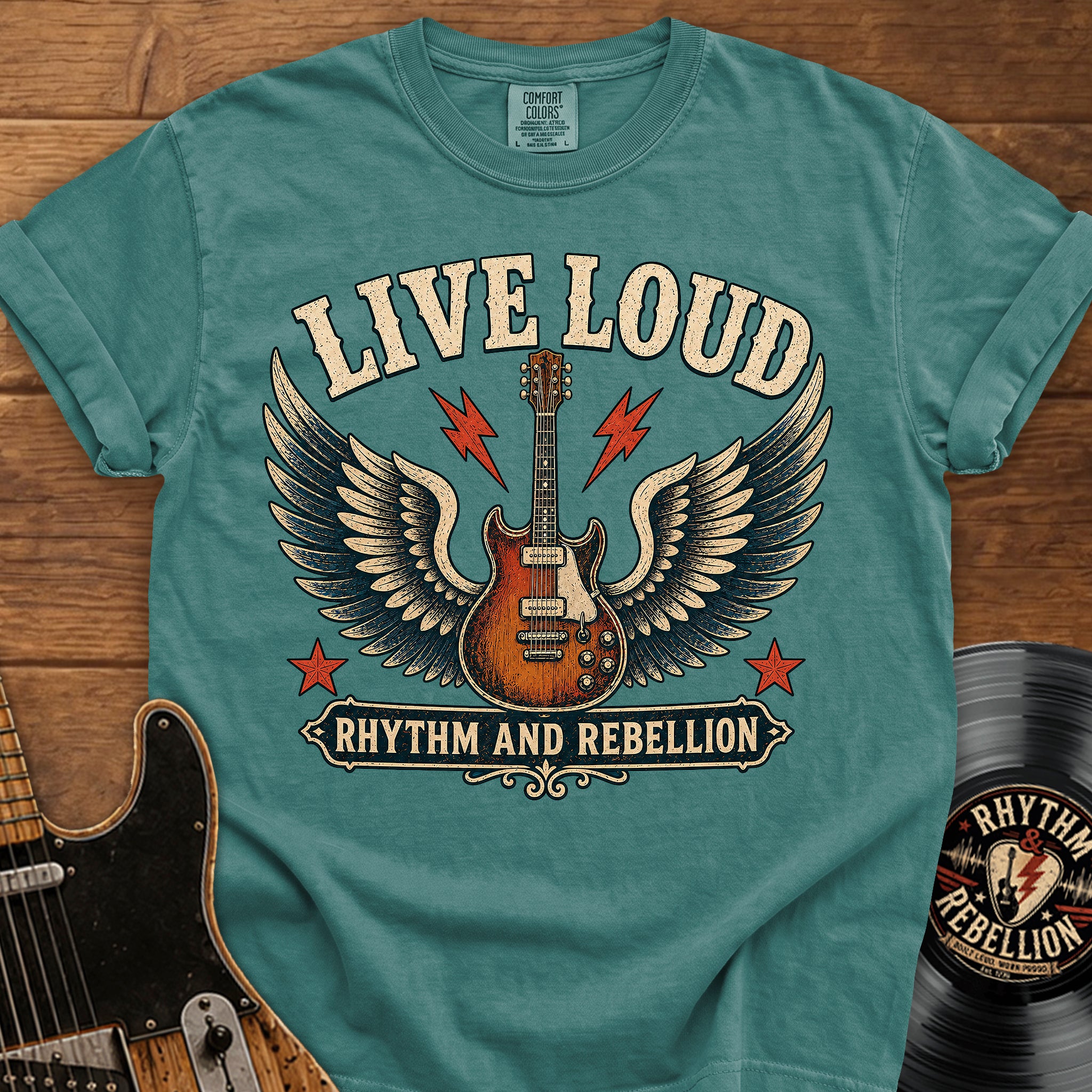 Live Loud Guitar T‑Shirt